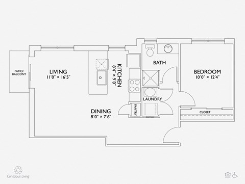 A2 floor plans at Penn Circle, Carmel, 46032